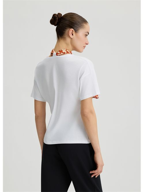 t-shirt in cotone con foulard LIU JO | WA5154J6308/M9541